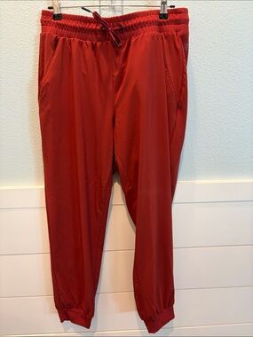 Women's Brick Red Commuter Joggers with Drawstring Waist